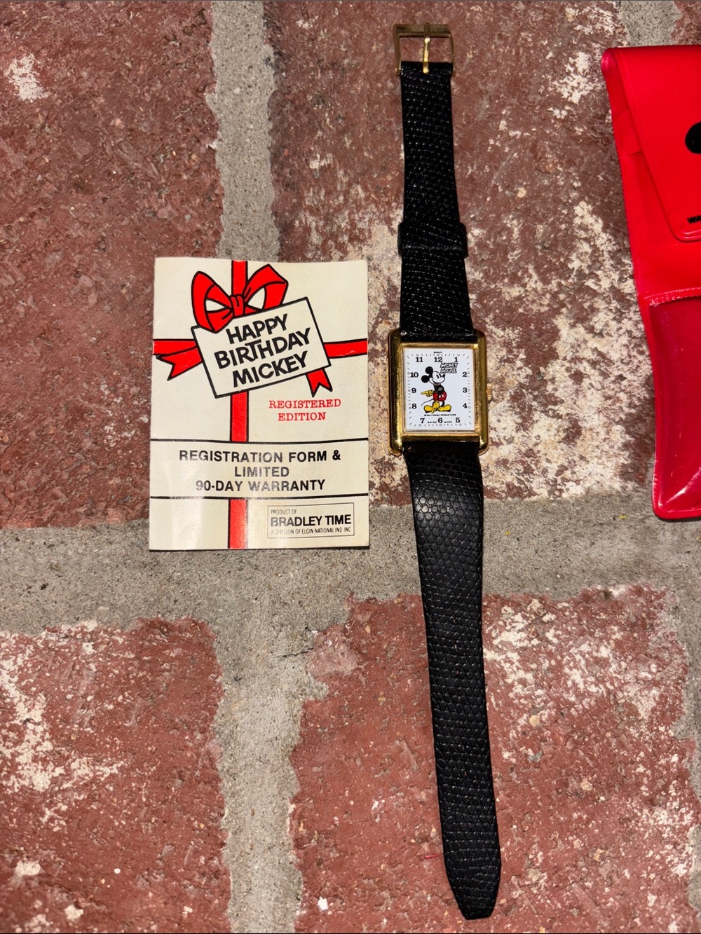 Vintage Bradley Mickey Mouse “Tank” Style Watch - Picture 3 of 4
